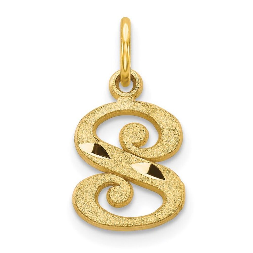 14k Yellow Gold, Isabelle Collection, Mini Letter S Initial Charm